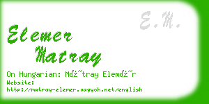 elemer matray business card